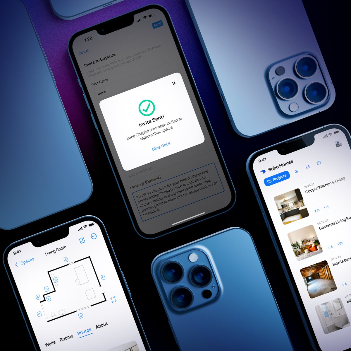 The new RENDR features are finally here! 
Take advantage of our Invite to Capture Lite, new Photo Storage and Projects sections that will make closing the sale that much easier and faster!