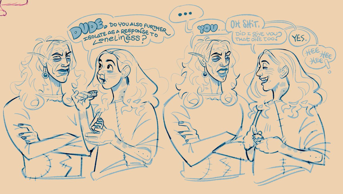 greatly recommend everyone draw themself hanging out with their oc(s) its really really fun 