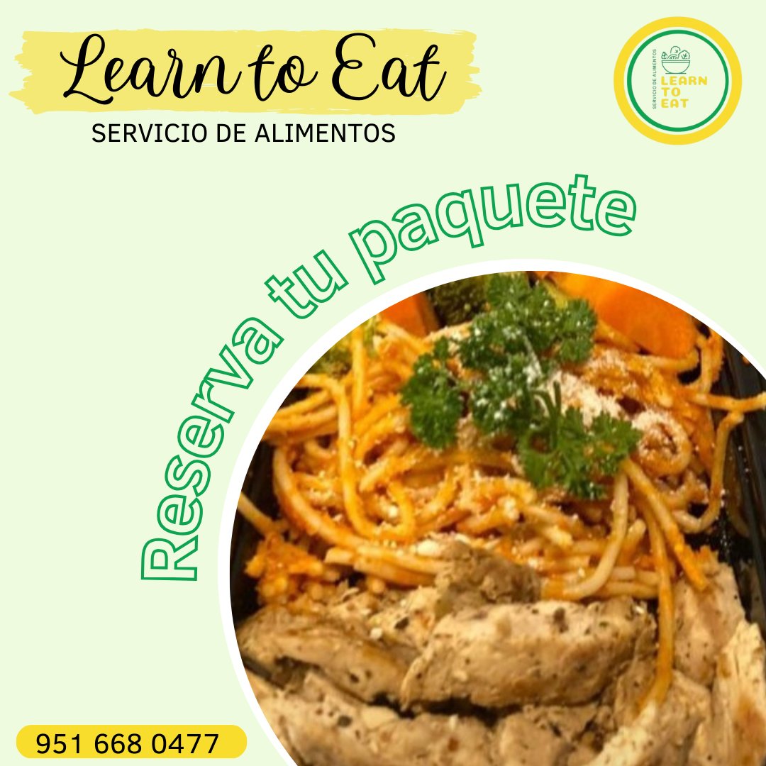 learntoeatoax's tweet photo. ¡Hoy! 
Es un gran día para Reservar tu paquete de alimentos y conocer  Learn to Eat servicio de alimentos. 
¡Nosotros cocinamos para ti! Y lo enviamos a la puerta de tu domicilio u oficina.
Cada plan alimenticio es elaborado por nuestra nutrióloga. https://t.co/xuMrMi1Usf