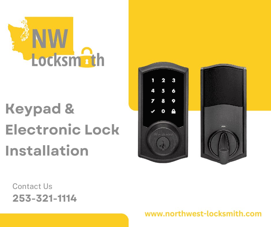 NWLocksmithWA's tweet image. 🔐 Upgrade your security effortlessly! 🔐

Northwest Locksmith Kent specializes in keypad and electronic lock installations. Say goodbye to keys and hello to modern security. Contact us to enhance your safety! 🔒✨ #LockInstallation #KeypadLocks #ElectronicLocks