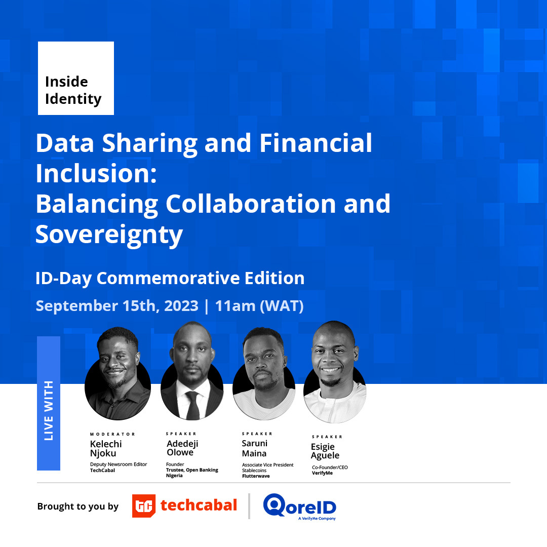 getqoreid's tweet photo. Join us by 11 a.m. today for Inside Identity 8.0. It promises to be an informative and insightful session with our CEO @esigieaguele and other panels of speakers. Click the link in bio to register now.
#financialinclusion #collaborations #DigitalID #insideidentity #datasharing https://t.co/gbIcnQjaUM