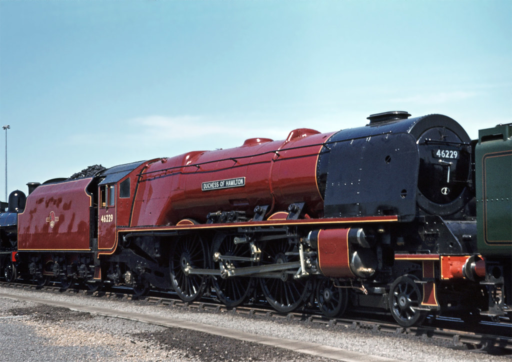 The Duchess of Hamilton 46229, *without the streamlining*. 
This programme on the footplate of the Duchess is well worth a watch if it ever comes back on the iplayer. bbc.co.uk/programmes/p01…