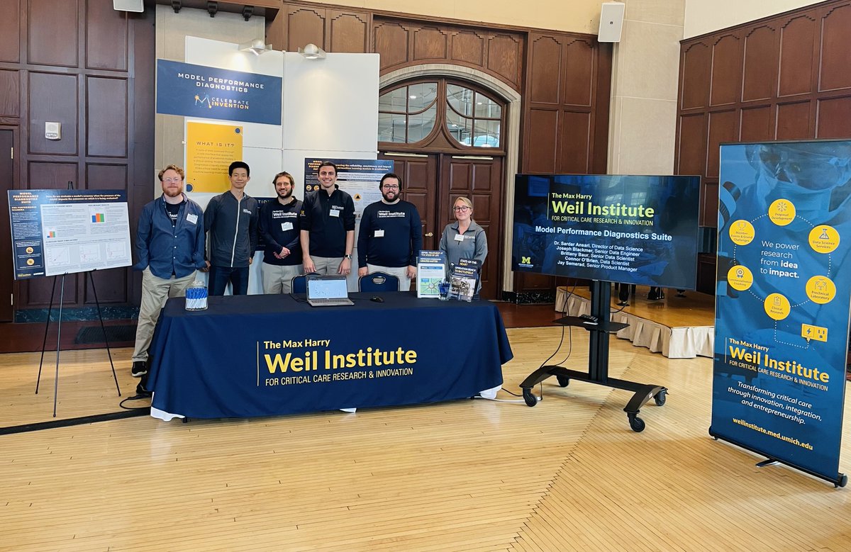 Weil Institute for Critical Care Research (@umichweil) on Twitter photo We are thrilled to be back at Celebrate Invention! Drop by our corner to get the scoop on "Model Performance Diagnostics"--a suite of tools that alerts users to the presence of data drift in predictive healthcare models. Thank you to <a href="/INNOVPARTNER/">Innovation Partnerships</a> for hosting us! We are thrilled to be back at Celebrate Invention! Drop by our corner to get the scoop on "Model Performance Diagnostics"--a suite of tools that alerts users to the presence of data drift in predictive healthcare models. Thank you to <a href="/INNOVPARTNER/">Innovation Partnerships</a> for hosting us!