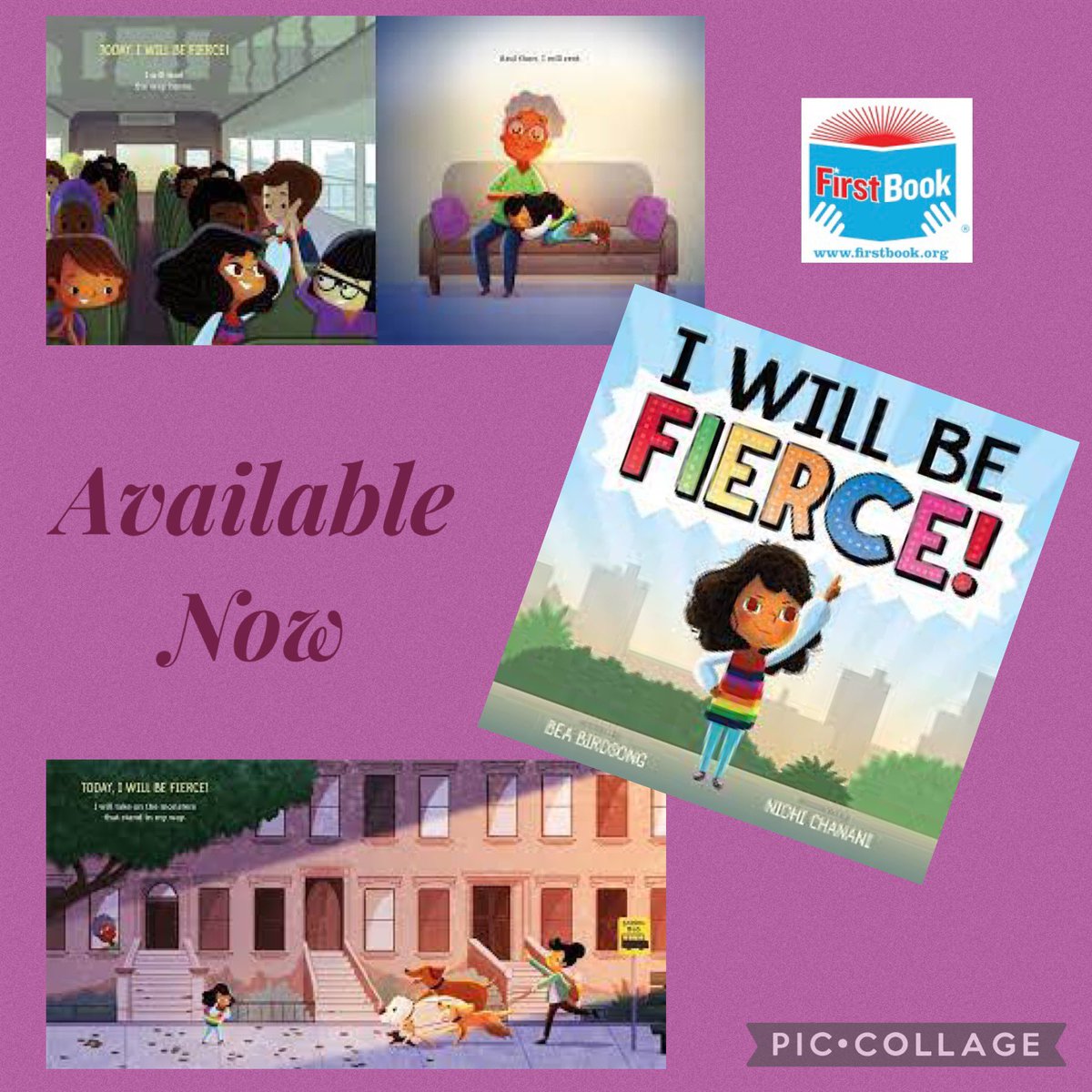 Beautifully illustrated declaration of a young girl as she tackles her school day-I WILL BE FIERCE! Perfect to encourage PK-gr 2 that they can be kind as well as tackle scary things. @BeaBirdsong @nidhiart Thx, @FirstBook, for this special edition at low cost for Title I schools