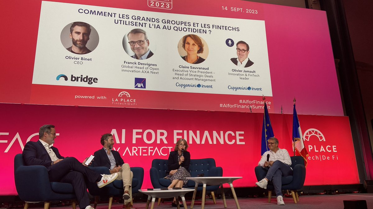 frankdesvignes's tweet image. Very interesting discussions today in Paris at #AI for #Finance #AIforFinance on #GenerativeAI applied to #insurance and honored to have a quick chat with French minister of Digital transition about getting French and European Generative #LLM Ai #talents #computingpower #data