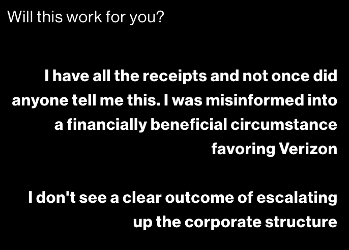 D8taninja's tweet photo. @Verizon Followed your rep's advice &amp; it voided my discount. Not just an oversight; it feels like a tactic to mislead loyal customers. Senior leadership should see this. Seeking transparency &amp; resolution. #VerizonConcerns https://t.co/pSv181mVcn