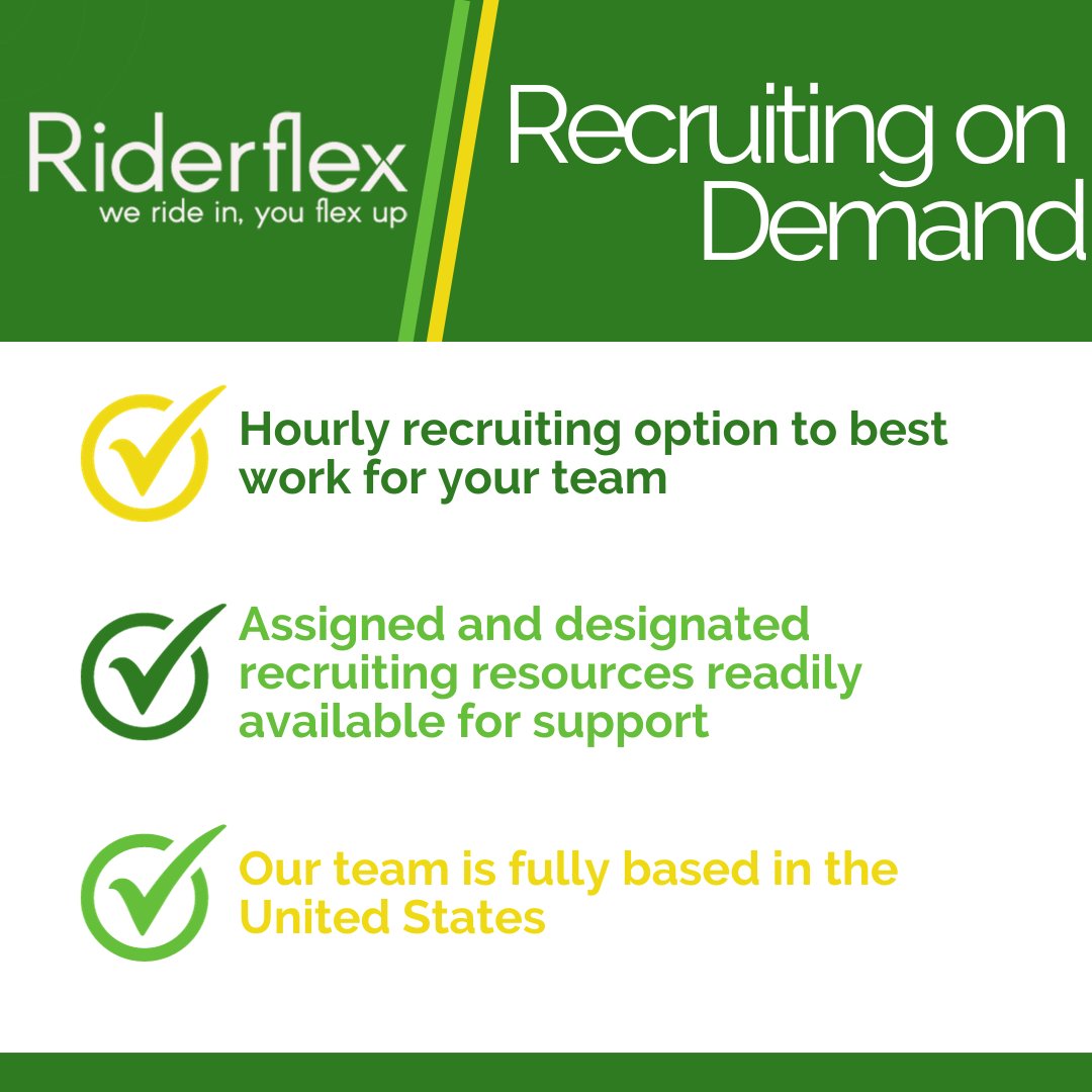 Do you wish you had a recruiter who could work adjustable hours with no long-term commitments? Riderflex has your answer: Recruiting on Demand!
riderflex.com/recruiting-on-…
#recruitingondemand #hourlyrecruiter  #recruiting #denvercolorado #coloradojobs #culturefirstemployers #growth