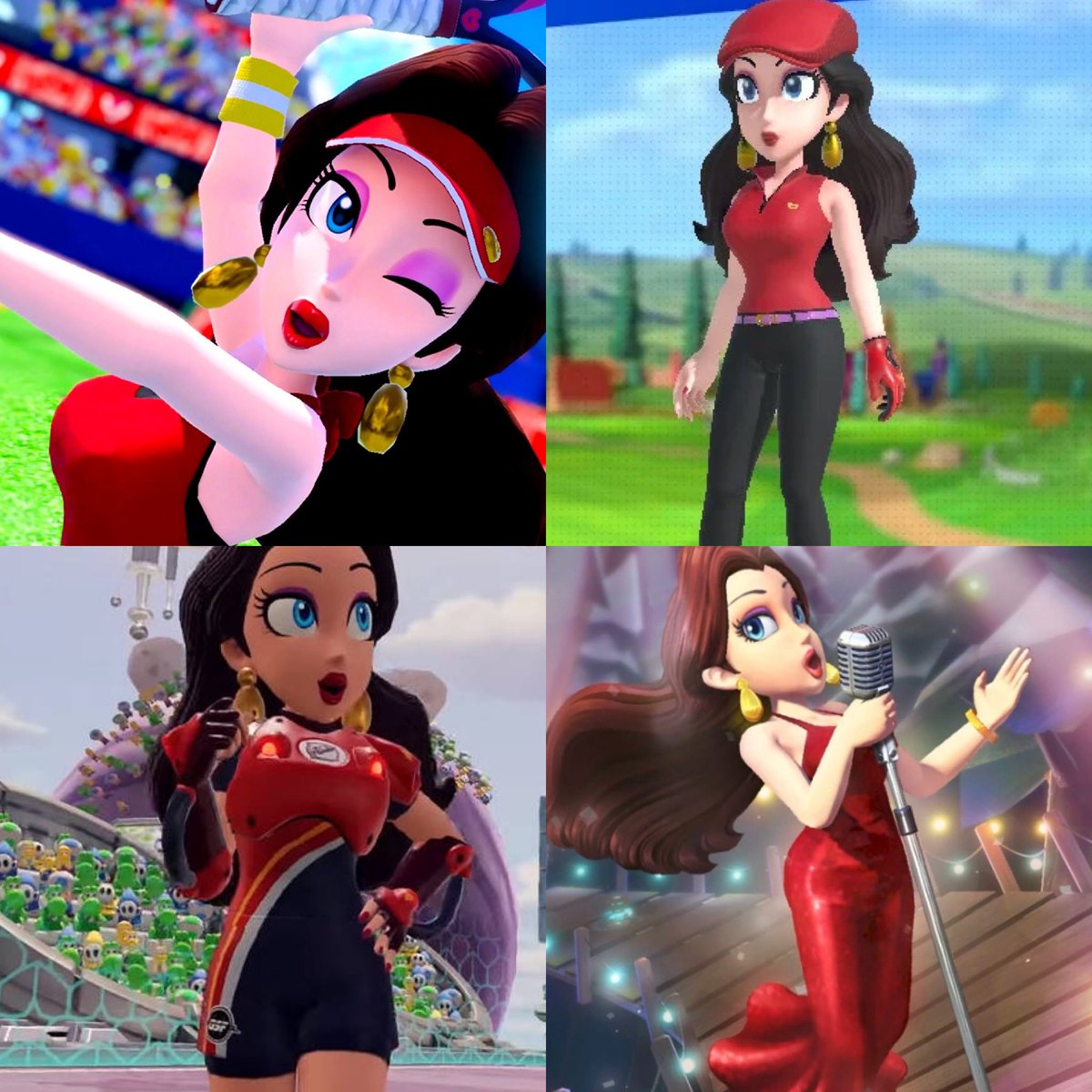 Pauline is a mainstay in Mario spin-offs, -Mario Tennis -Mario Golf -Mario  Strikers -Mario Kart They just gotta put her in Mario Baseball and Mario  Party next! #Pauline, image size:1200x1200