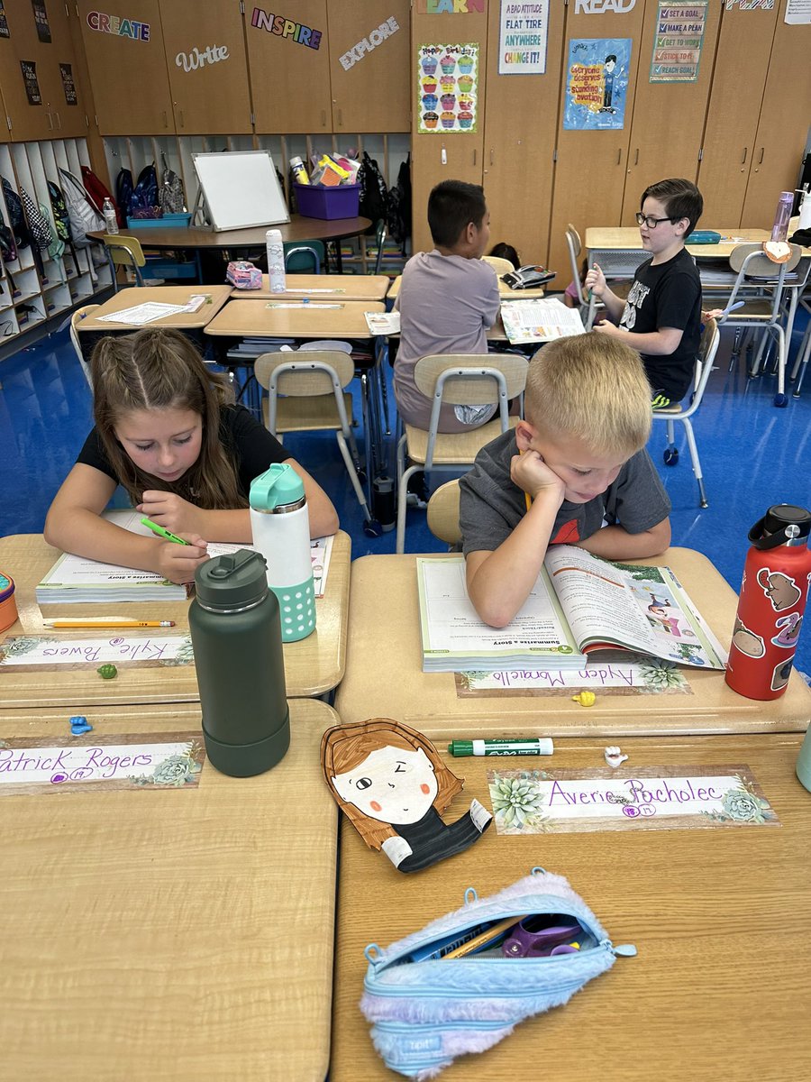 Working on place value scoot as a math review.  Meanwhile, in ELA we worked with our reading buddies to review how to summarize a story. Off to a great start!