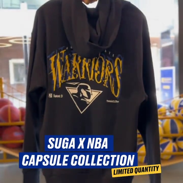 Warriors Shop on X: 🚨 EXTREMELY LIMITED QUANTITY IN STORE! 🚨 The  #SUGAxNBA capsule collection by @mitchellandness, designed in collaboration  with NBA Ambassador SUGA of @bts_twt, is out now! Hoodies available in