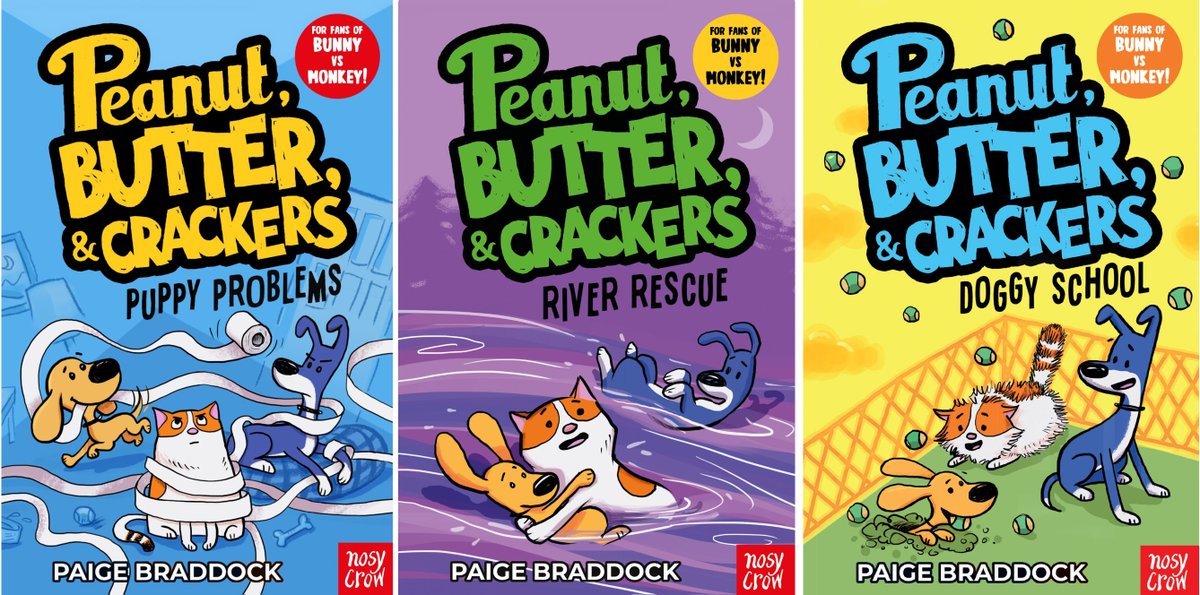 Happy to announce the complete Peanut, Butter, & Crackers series is now available in the UK! 🇬🇧 DOGGY SCHOOL is out now 🎉 paigebraddock.com/f/peanut-butte… #PBCbooks #graphicnovel #comics #kidsbooks