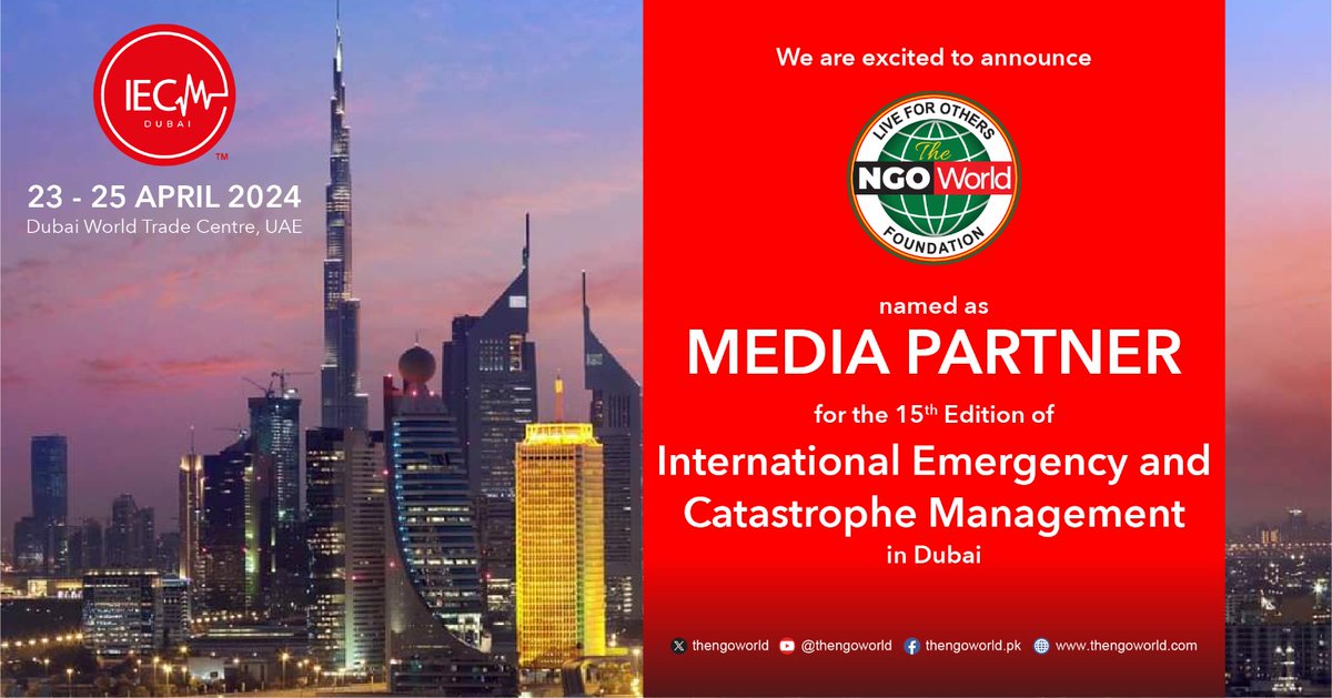 #theNGOworld aims to spotlight the groundbreaking innovations and solutions that are essential in times of emergencies. This partnership reflects our commitment to supporting and disseminating critical knowledge within the field of disaster management. @dihad @IECMDubai