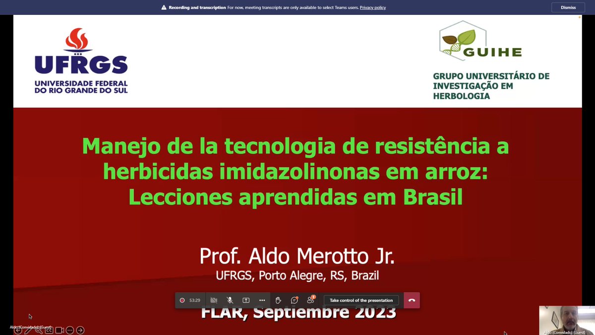 arrozFLAR's tweet photo. De manera virtual💻, se realizó el seminario 'Manejo de la tecnología de resistencia a Imidazolinonas en arroz: Lecciones aprendidas en #Brasil', que tuvo como ponente al doctor @AldoMerotto y contó con 61 participantes de 🇦🇷🇧🇴🇧🇷🇨🇱🇨🇴🇪🇨🇺🇸🇬🇾🇭🇳🇲🇽🇵🇦🇵🇾🇵🇪🇳🇮🇺🇾🇻🇪 y de @BiovIntCIAT_esp https://t.co/F3rK89xOTc