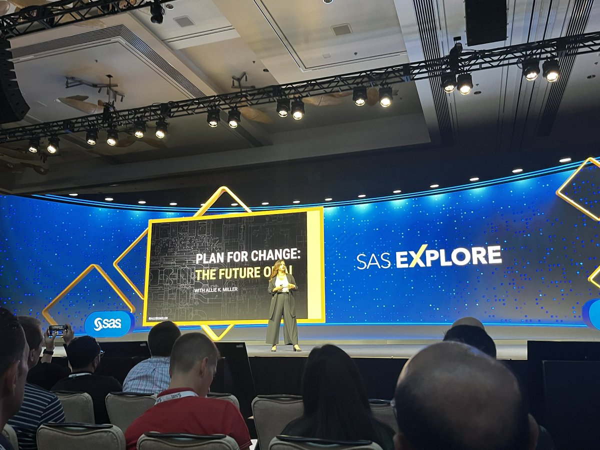 alisonbolen's tweet photo. Today’s advanced AI companies have machine learning built into the very core of what they do, says @alliekmiller at #ExploreSAS https://t.co/EvUGWBydCF