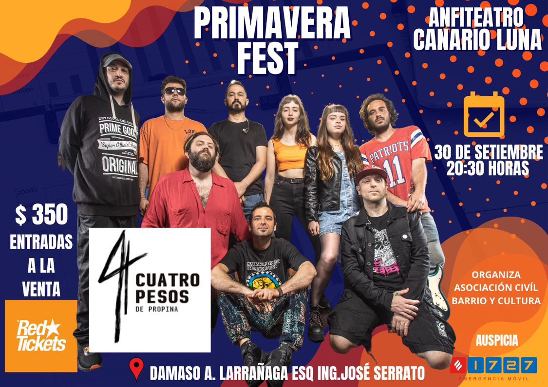 UruguayRock's tweet photo. ⚡️EL 30 de setiembre sopa especial de @cuatropesos en el @espaciocilindrico ⚡️
Quedan las últimas entradas en @RedTicketsUY para disfrutar la #PrimaveraFest 🤟 https://t.co/dmSYb1ue58