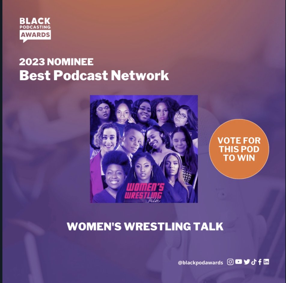 WWTalkPod's tweet photo. Big News!!! Women's Wrestling Talk is a 2023 Best Podcast Network nominee !!!
Winners will be revealed during LIVE awards ceremony Sunday September 24 @2 pm Eastern streaming our YouTube. @blackpodawards #BlackPodcasts #Awards #2023
https://t.co/tZ5J7eqkcy https://t.co/xELGuonD8I
