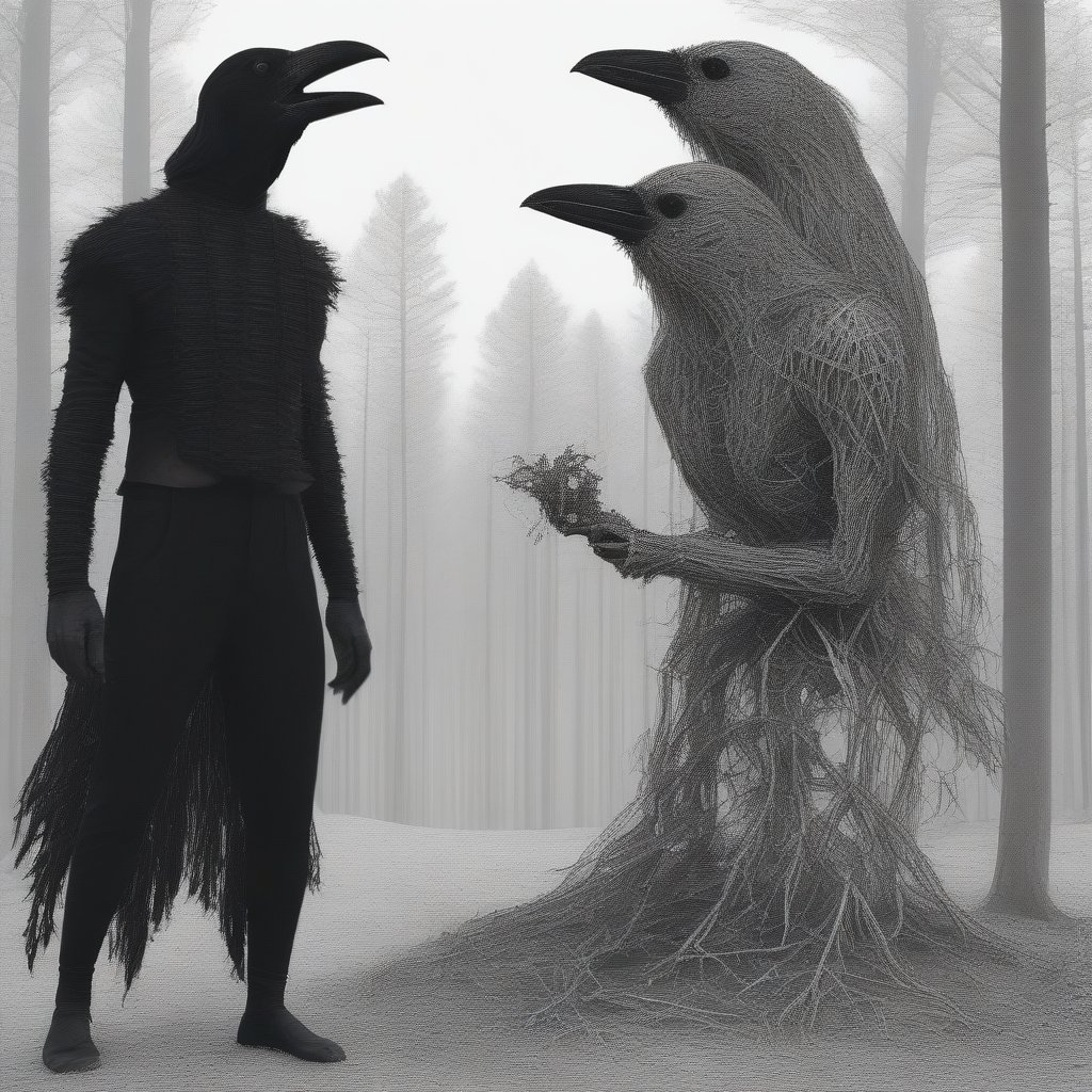 aiBildAgentur's tweet photo. This haunting scene tells a tale of balance and intrigue, where the line between light and darkness blurs in the heart of the wilderness. ๐๐ฆ
๐ฟ
#WickermanStyle #ForestMystery #RavenMagic #NatureEnigma https://t.co/mg1oOHCtfg