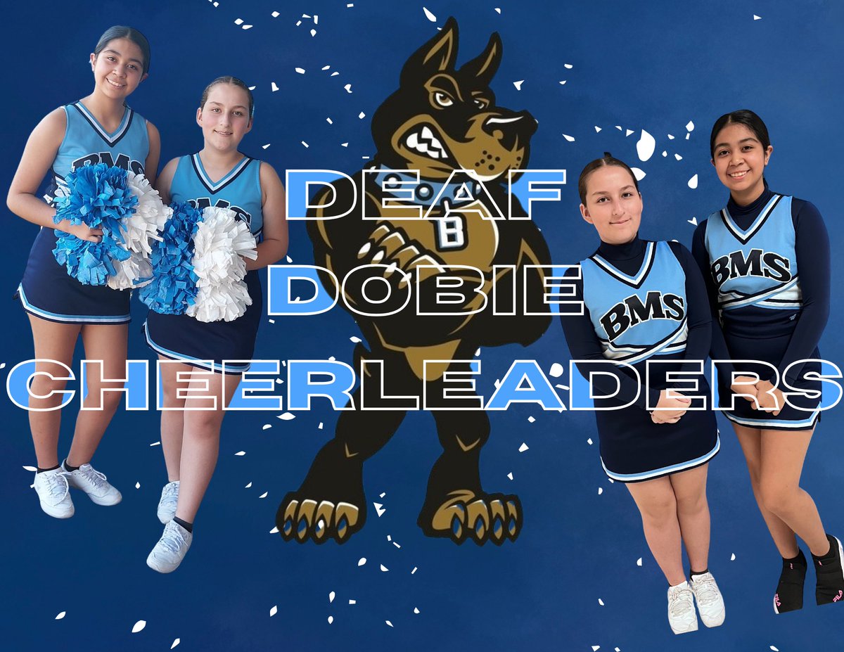 Our cheerleaders were ready to cheer on our @bmsdobies at their game last night @MISDDeafed #mcallenisd #deafed #deafawarenessmonth