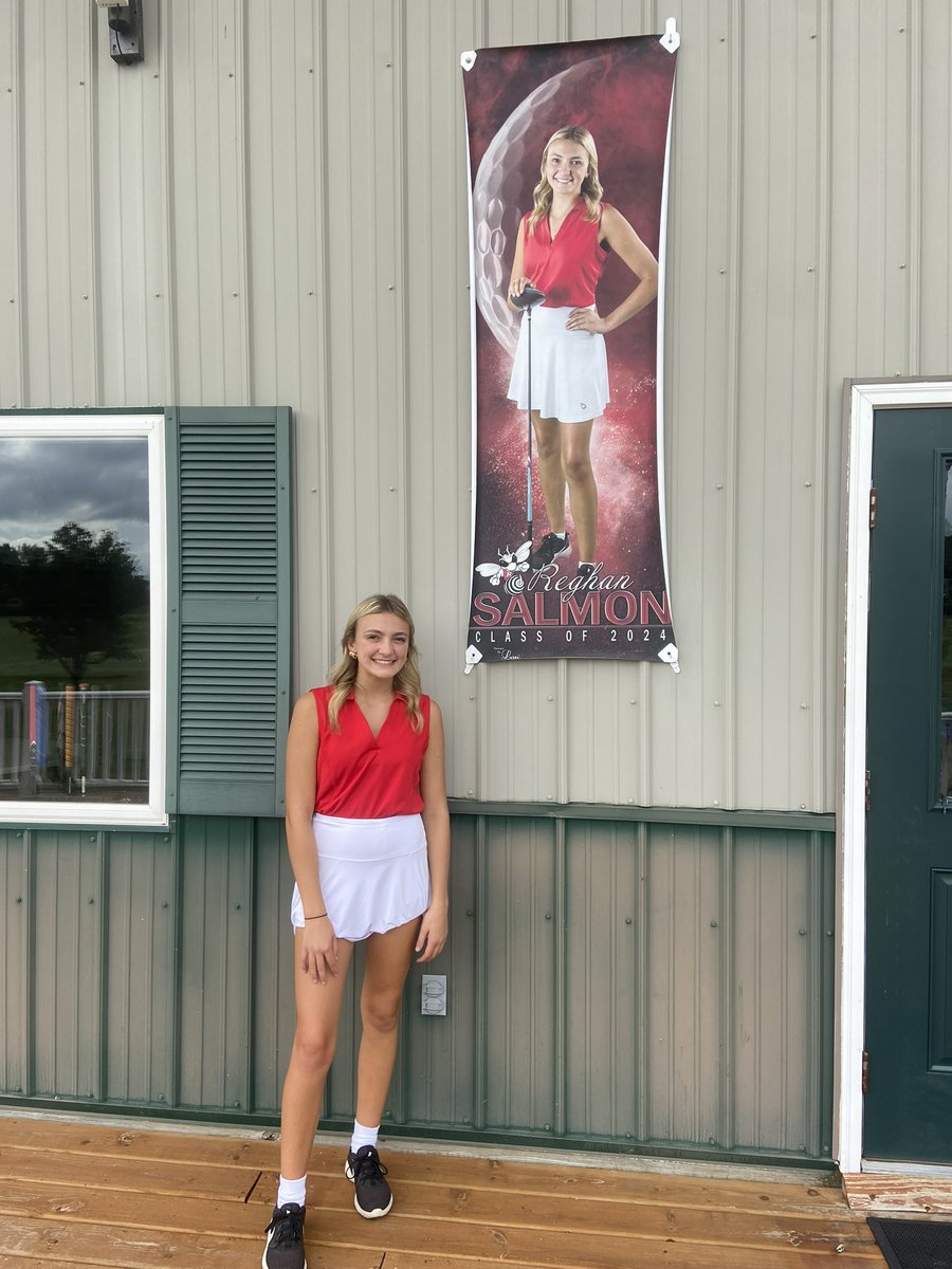 Senior spotlight 🔦🌟 Todays #Senior spotlight goes to Reghan Salmon 😎 Reghan is a 3 year V starter and has been a joy for 4 years👍🏻⛳️ Reghan will pursue nursing in the fall 🍁 Sectionals Tomorrow 🔥 #thankyouseniors <a href="/indianahsgolf/">Indiana HS Golf</a> <a href="/RHSHornetsAthl/">RossvilleAthletics</a> #werrossville