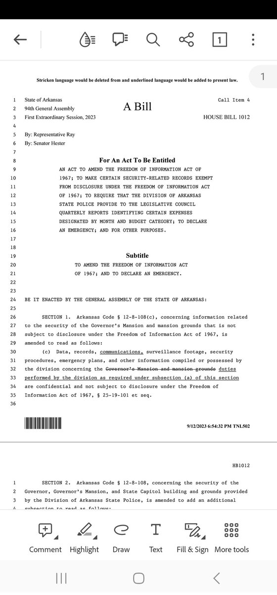 This is #arpx #arkansas HB1012 of the special session. it was voted 82 yes, 15 no, and 3 not voting at all. this bill still seems like it's hiding info from the taxpayers.  Do you agree? Should the Freedom of Information Act be changed to this?