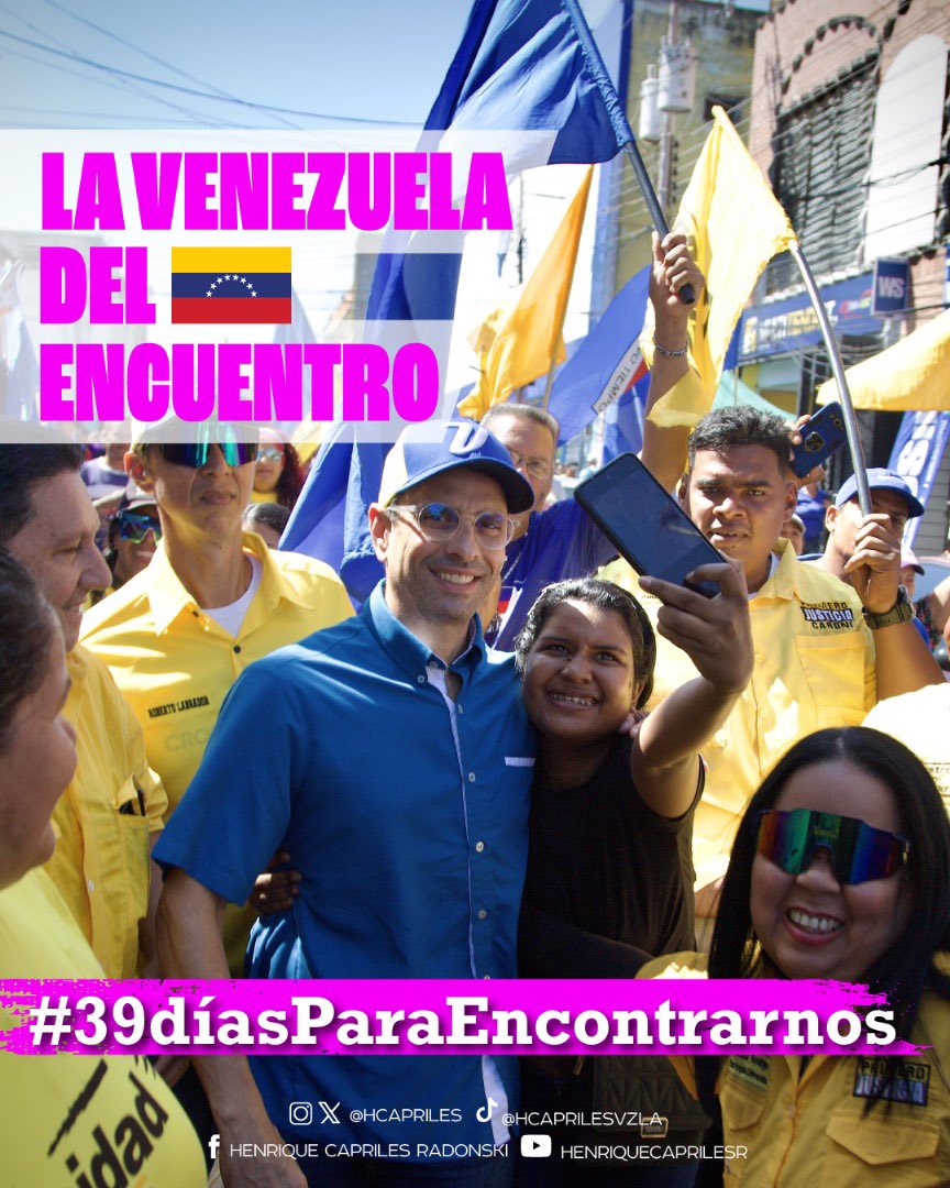 MBMartinezR's tweet photo. Este 22 de octubre daremos el primer paso para lograr el cambio que necesita nuestro país.

Vamos con @hcapriles a echar pa’lante con unidad y voto. Hagamos sentir la voz de todos los que queremos encontrarnos por Venezuela 🇻🇪🙌🏻

#39DiasParaEncontrarnos https://t.co/umnEPXiwsL