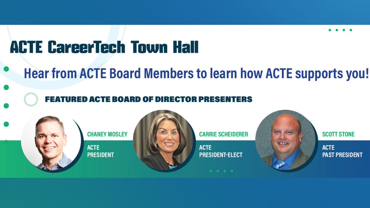 Hear from ACTE leadership how your professional association supports you and your career through a variety of member benefits, from CTE advocacy and awareness resources, Techniques magazine, professional development and networking opportunities, and more! bit.ly/3ZhVdx3