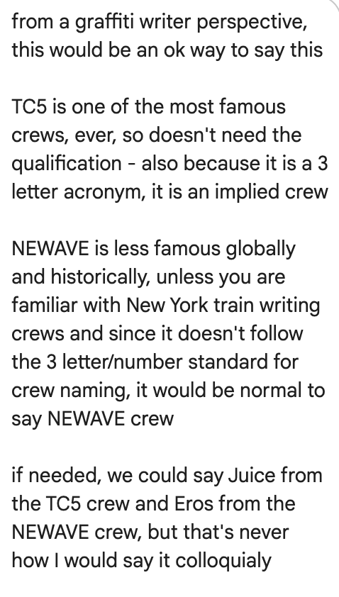 it's funny defending something like this..i'm learning about academia..slowly

me explaining why i said
"Juice TC5 and Eros NEWAVE crew"