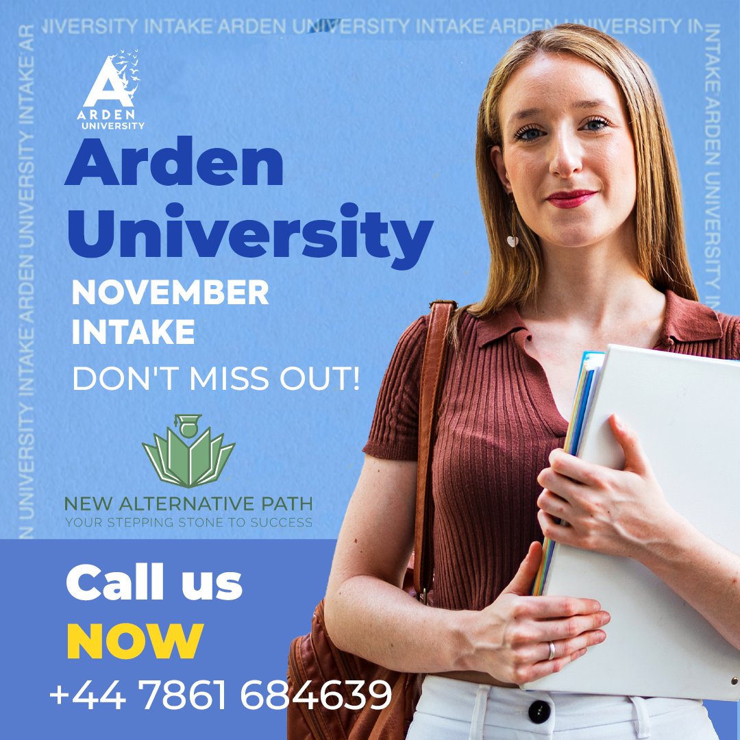 StudRecruitment's tweet photo. Don't' miss out! 🧐 Arden University November Intake!🚀 ✅ 💸💸 Fantastic Student Finance options 💸💸📚 Flexible Learning 🚀 Take your career to the next level 🧑‍💻 Pick your campus ✅ Unlock your potential 📞 Call Us: +44 7861 684639 📧 Email Us: newalternativepath.info@gmail.com https://t.co/kS78tz1pqF