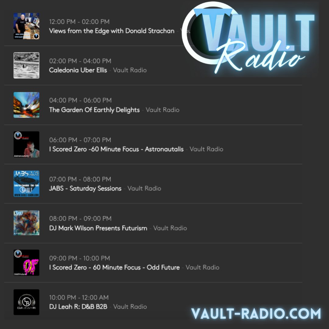 As we enter our final days of broadcasting we are showcasing some of our regular contributors from the last few years. Take a peek at what's coming up... more info: vault-radio.com