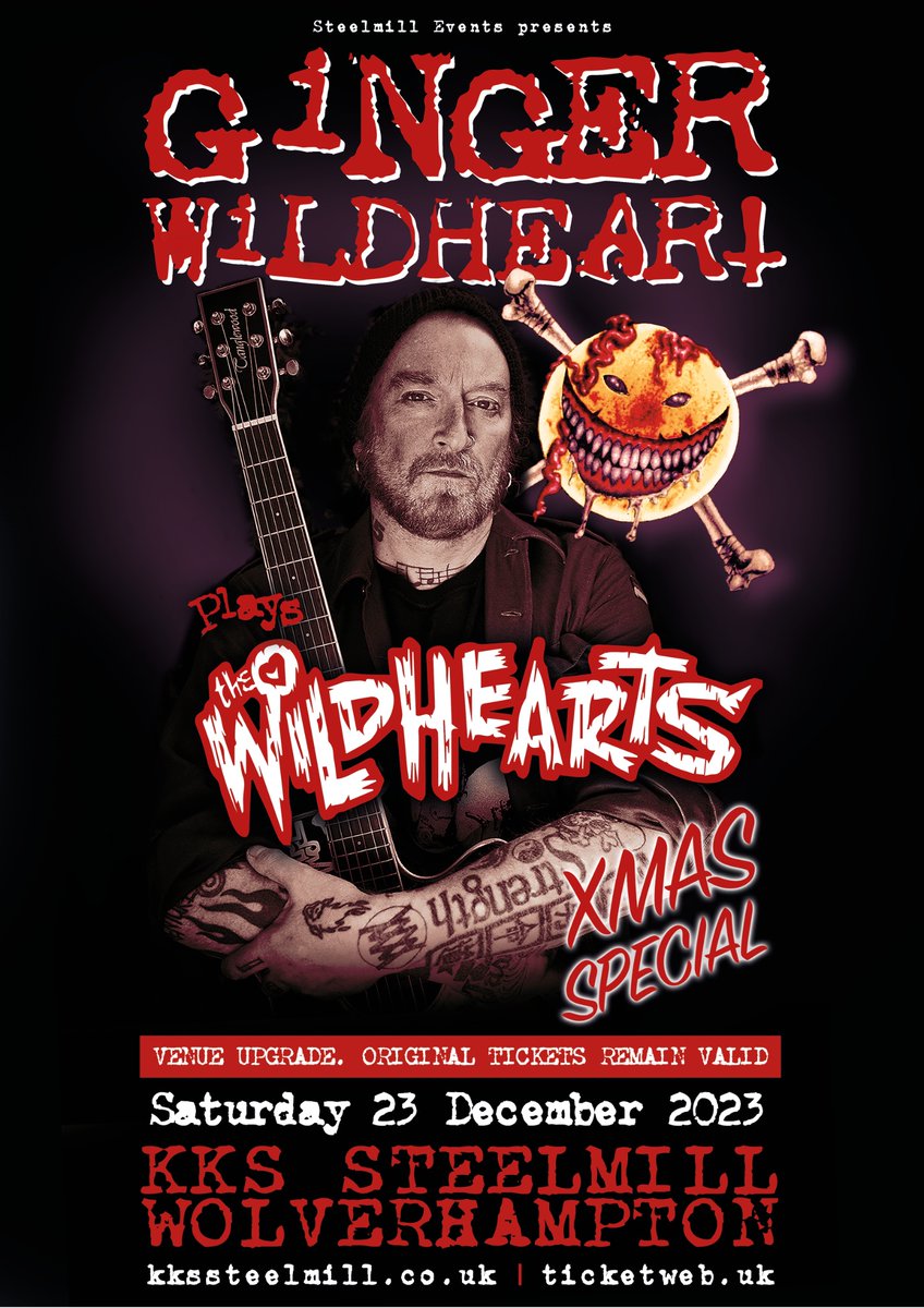 kks_steelmill's tweet image. He’s back fit and fighting ❤️🤘
@GingerWildheart plays
@TheWildhearts 
Kks steelmill Sat 23 Dec 
More tickets OnSale.  Venue upgrade 
#Legend #Wolverhampton
@Gigantic @TicketWebUK @seetickets #Mainroom