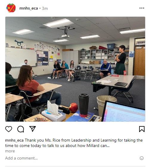 Millard North High School Education Academy (@mn_eca) on Twitter photo Thank you Ms. Rice from Leadership and Learning for taking the time to come today to talk to us about how Millard can support our growth as professionals. Great insights and a number of excellent programs. <a href="/MPS_LnL/">Leadership&Learning</a> Thank you Ms. Rice from Leadership and Learning for taking the time to come today to talk to us about how Millard can support our growth as professionals. Great insights and a number of excellent programs. <a href="/MPS_LnL/">Leadership&Learning</a>