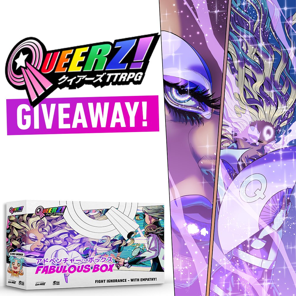 To celebrate the digital launch of QUEERZ! TTRPG, we’re giving away Kickstarter-exclusive Fabulous Boxes to 3 lucky fans!  

Enter the giveaway today: gleam.io/A2jM2/queerz-t…