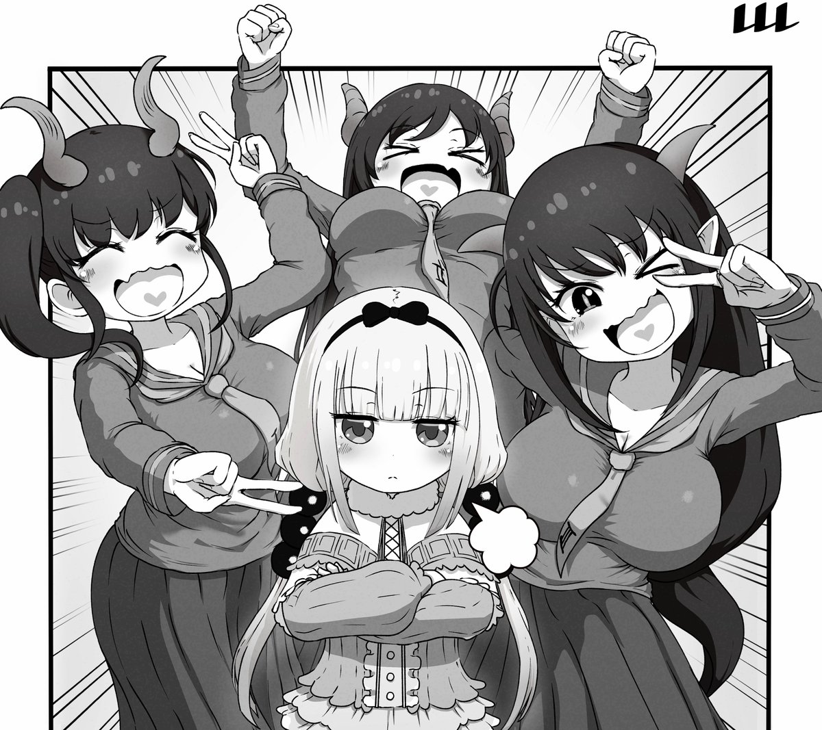 カンナ様と三つ子たち

メイドラゴン14巻に掲載されていましたので
再掲 