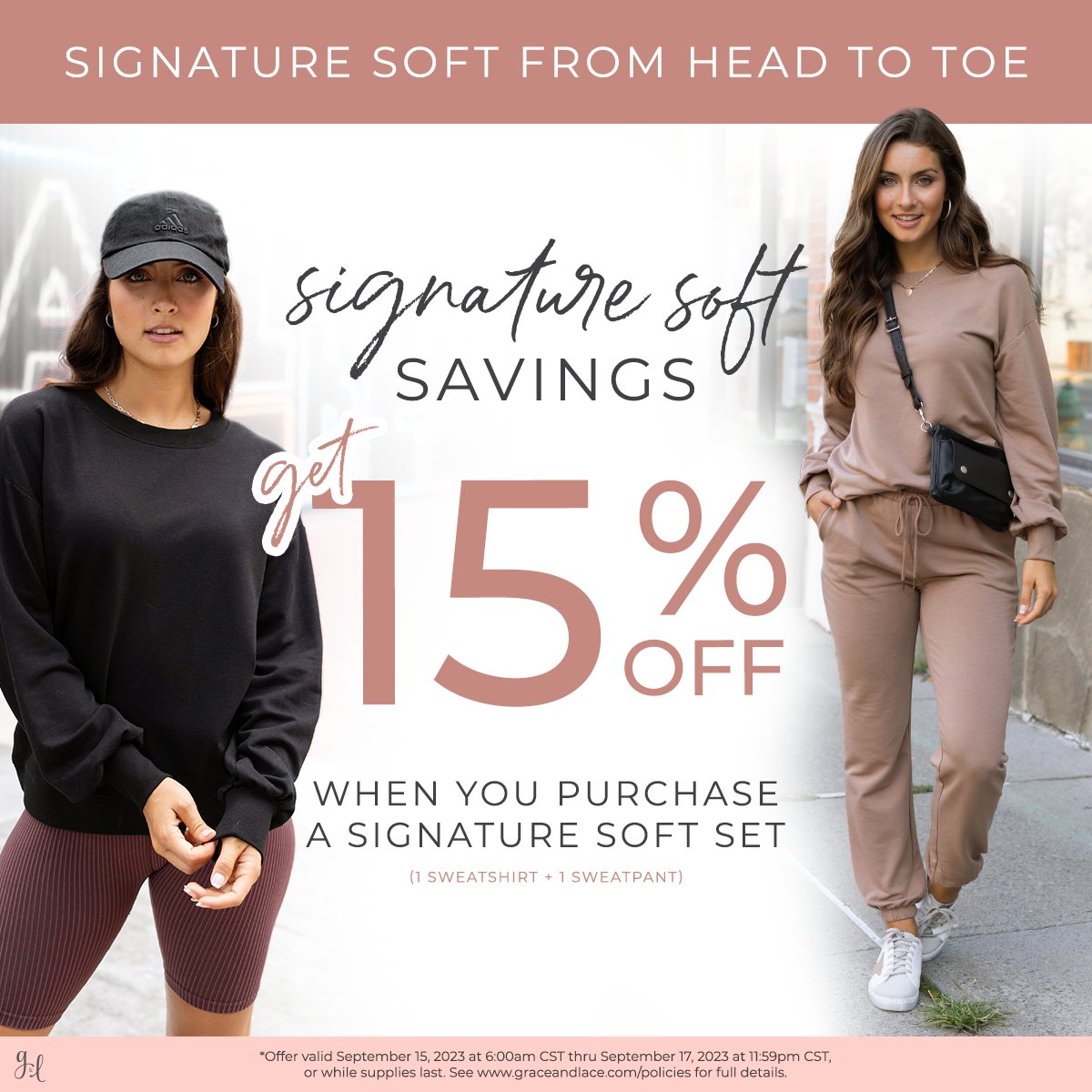 GraceandLaceCo's tweet photo. Signature soft savings! Get 15% off when you purchase a signature soft set! Hurry, shop this deal while it lasts!

https://t.co/H1wAvafSZC https://t.co/crGKwBVCsH