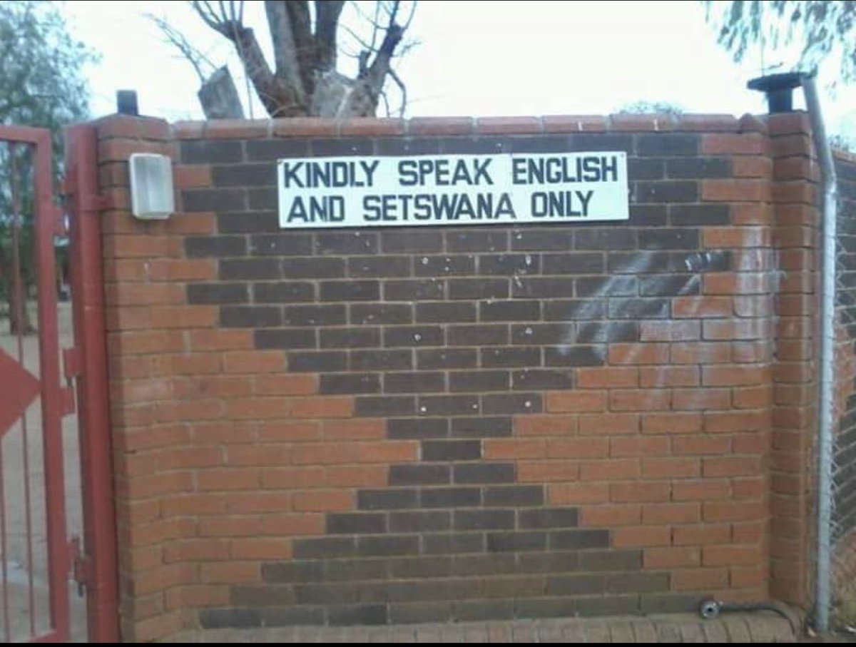 This is the Botswana that we non-Tswana speaking people grew up in. To speak your mother tongue was prohibited in schools. This is what institutionalised tribalism looks like. Some of us have lived it.