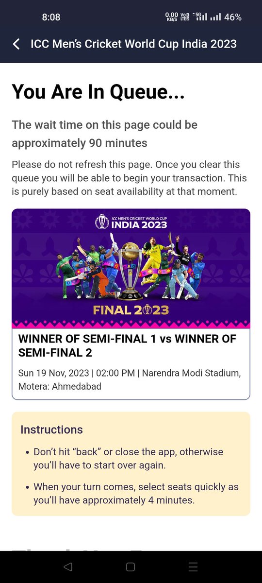 ParutoshDayal's tweet photo. Abb toh aadat si ho gayi hai @bookmyshow aise jeene ki! Again you disappoint very well, well done👍 worst mechanism, technical glitch as usual (like today at 6.05 pm it shows tickets will go live soon) see the pics in chronological order #BookMyShowScam @JayShah @BCCI @ICC https://t.co/Z6z28Pi1uL