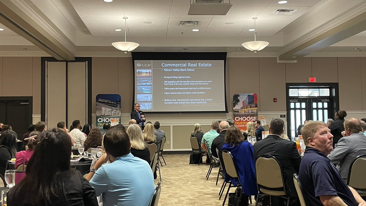 WOChamber's tweet photo. Economic Luncheon event feat. Dr. Sean Snaith, Director of the @UCF’s Institute for Economic Forecasting. Series Sponsor @orlandohealth, Event Sponsors Complete Power Resources, Boyd Development Corporation, McCoy Federal Credit Union, &amp; @UCF, &amp; our Venue Sponsor @cityofocoeeFL https://t.co/qSNG1fF2lS