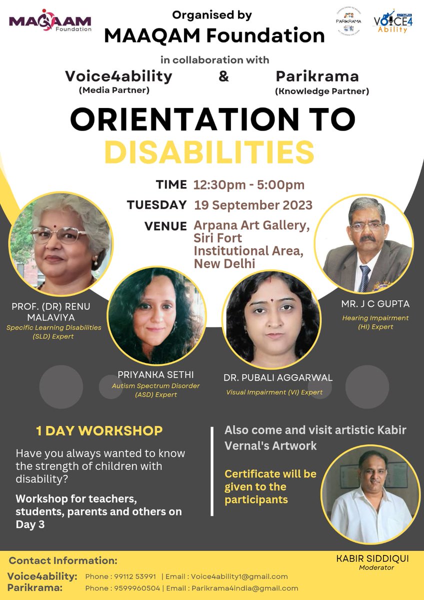 voice4ability's tweet photo. This wo This workshop is your canvas to paint a more inclusive future. Join us in shaping a world that celebrates differences! 🌍💙
For registration fee payment UPI handle:  7889337191@paytm https://t.co/nCIe0LrLBu