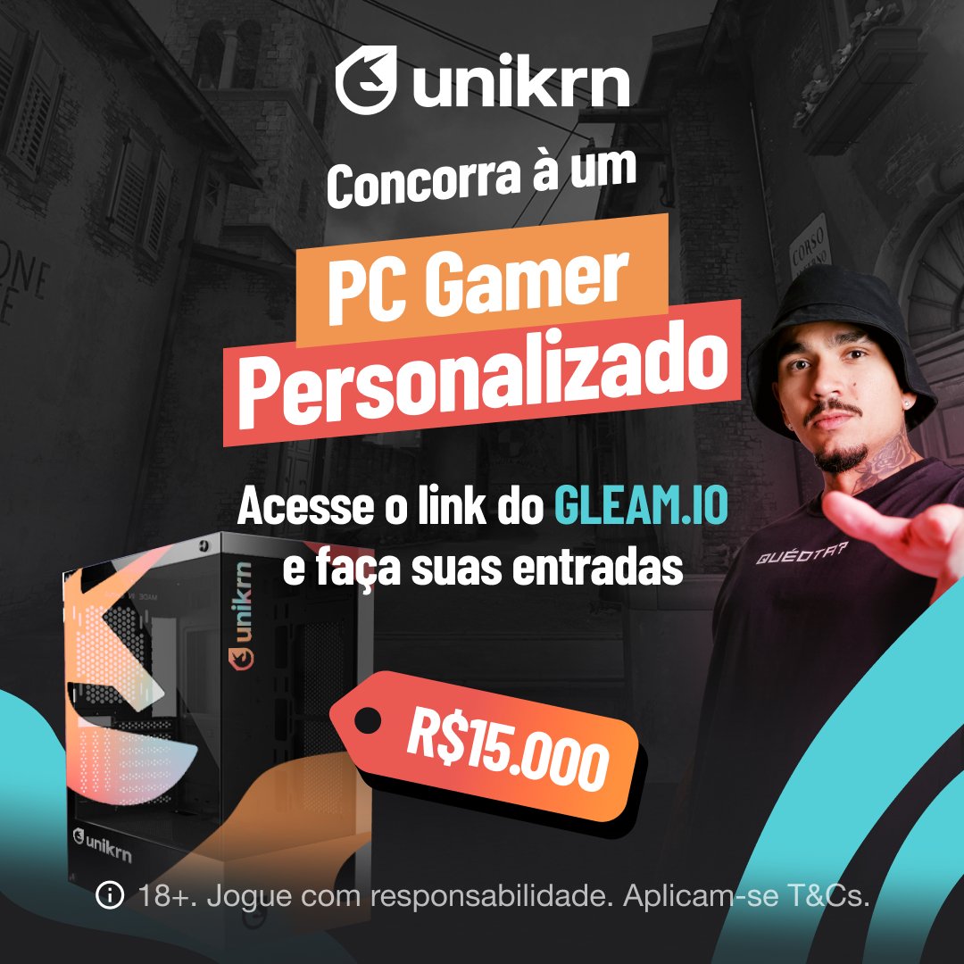LUCAS1's tweet photo. Salve galera, em parceria com a @unikrnbr decidi fazer um sorteio especial de um PC Gamer customizado no valor de R$15.000. 

Para participar você precisa ser maior de 18 anos e seguir as entradas no link - https://t.co/18pzmsFjPs 

O resultado acontecerá no dia 25.09 !
#publi https://t.co/drT4SJlcsL