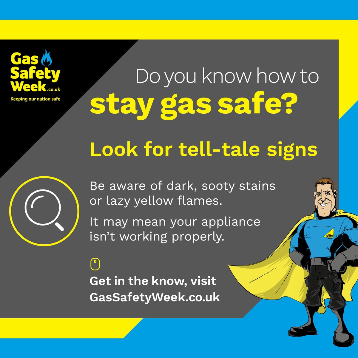 It’s essential to stay aware of vital gas safety advice as we go into the winter months. Look for signs of unsafe gas appliances, such as a lazy yellow flame, boiler errors, and uncommon noises.. #GSW23 #GasSafetyWeek
