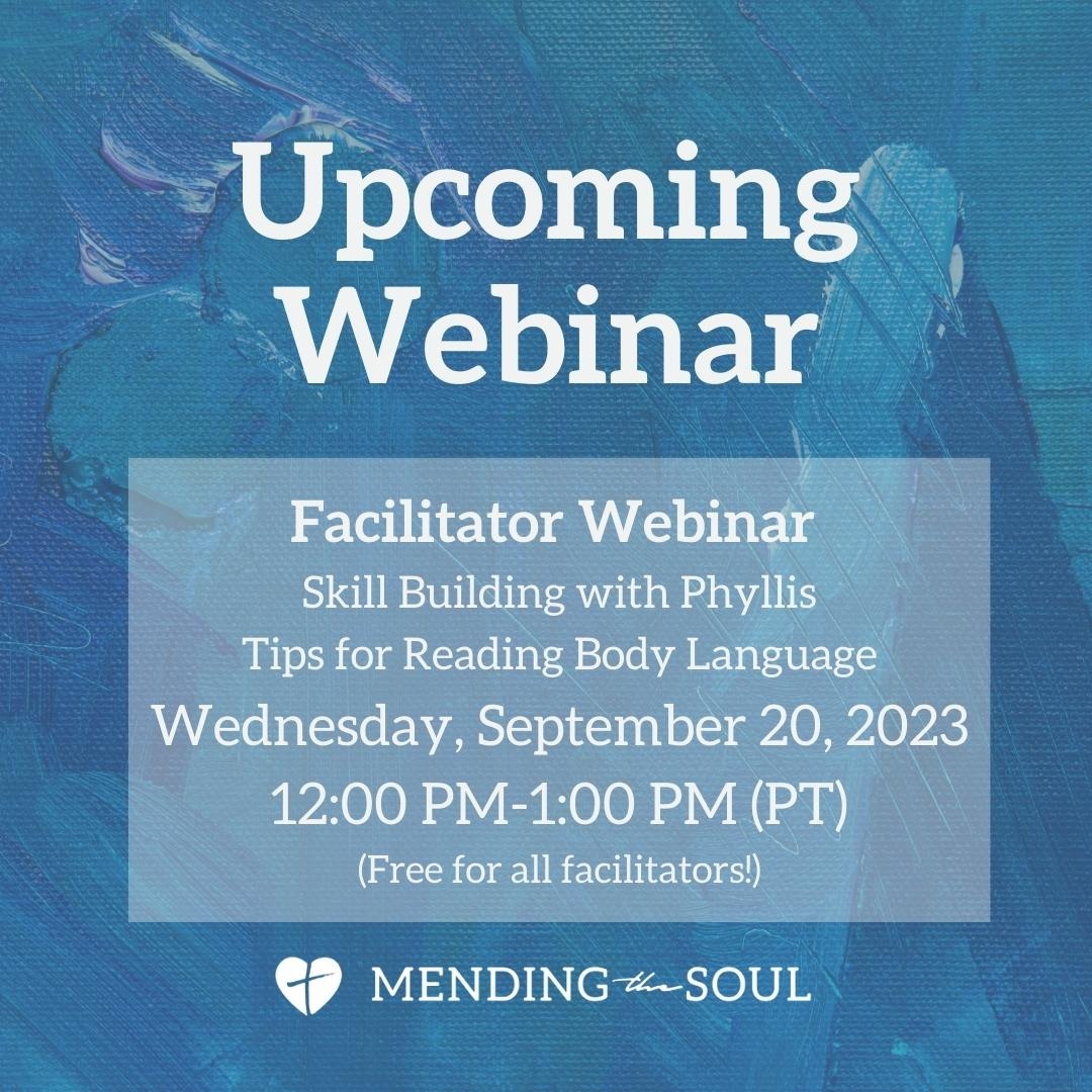 MendingTheSoul's tweet photo. Mending the Soul will be having their second Facilitator Webinar in September this coming Wednesday. Please join us!

Register via the link below:
https://t.co/A5kV5zLxjB https://t.co/XD3m9QUv9n