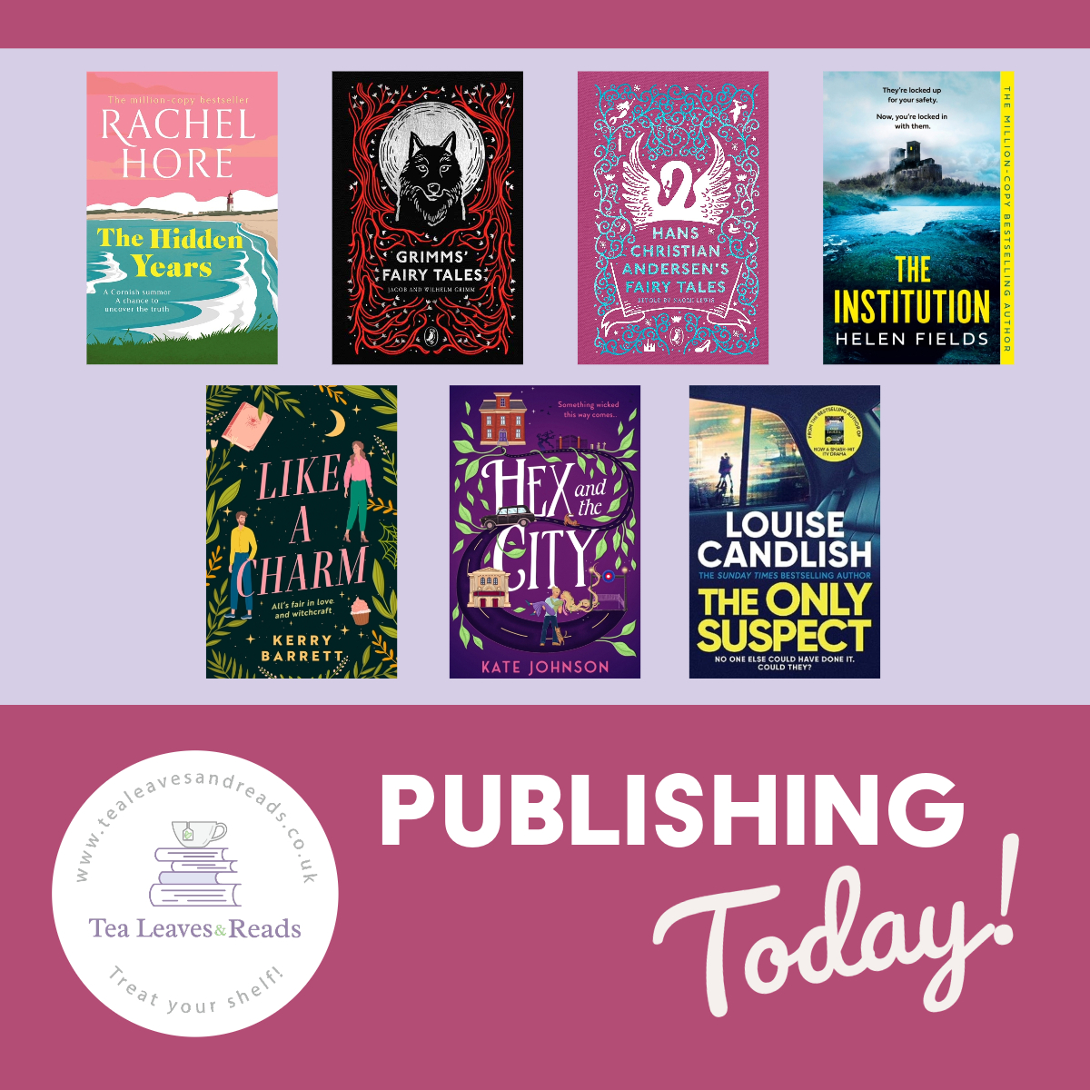TeaLeaves_Reads's tweet photo. Happiest of Publication Days!
#TheHiddenYears by @Rachelhore
#PuffinClothboundClassics
#TheInstitution by @Helen_Fields
#LikeACharm by Kerry Barrett
#HexAndTheCity by @K8JohnsonAuthor
#TheOnlySuspect by @louise_candlish - Octobers #BookClub title!
https://t.co/jlxMBLiJz6 https://t.co/UsHIv93T7G