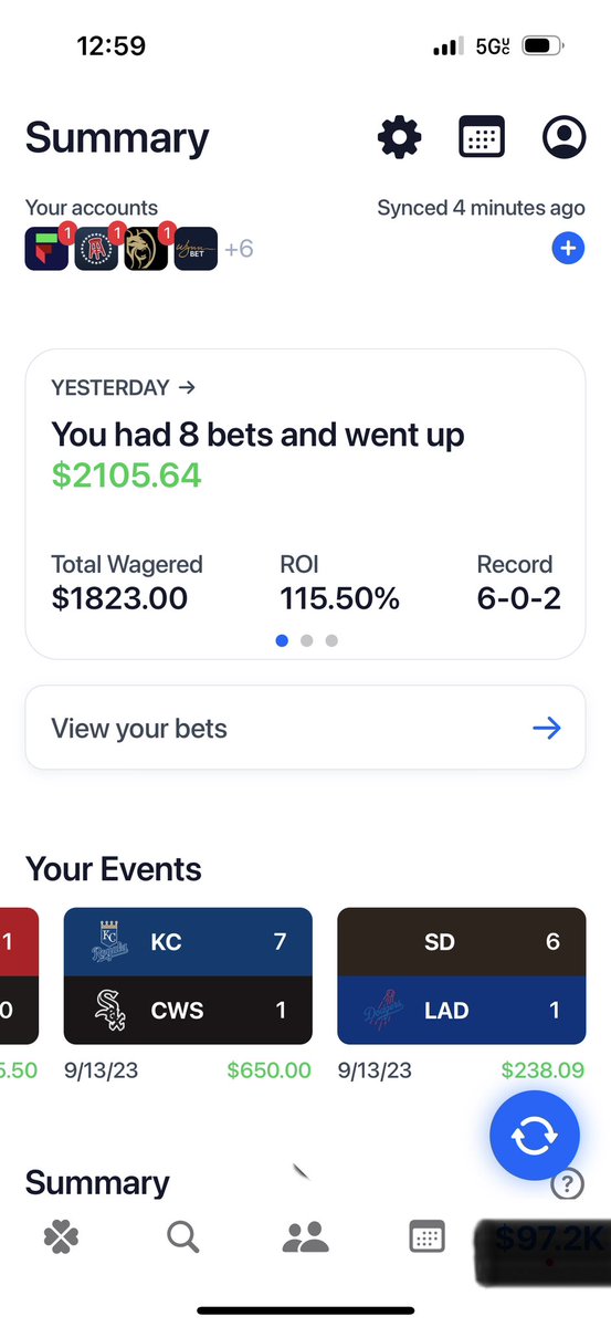 MWJBets's tweet image. 9/13 Recap:

8 Days in a row, can we make it 9?! 🔥 
@OddsJam @AlexMonahan100 

8 Bets (6-0-2)

P/L: $+2,105

September P/L: +$9,166

2023 P/L: +$80,168

Follow me on Pikkit: MJ0369

Learn how to be a sharp bettor with Oddsjam:oddsjam.com/?ref=mddhn2q 
#GamblingTwitter