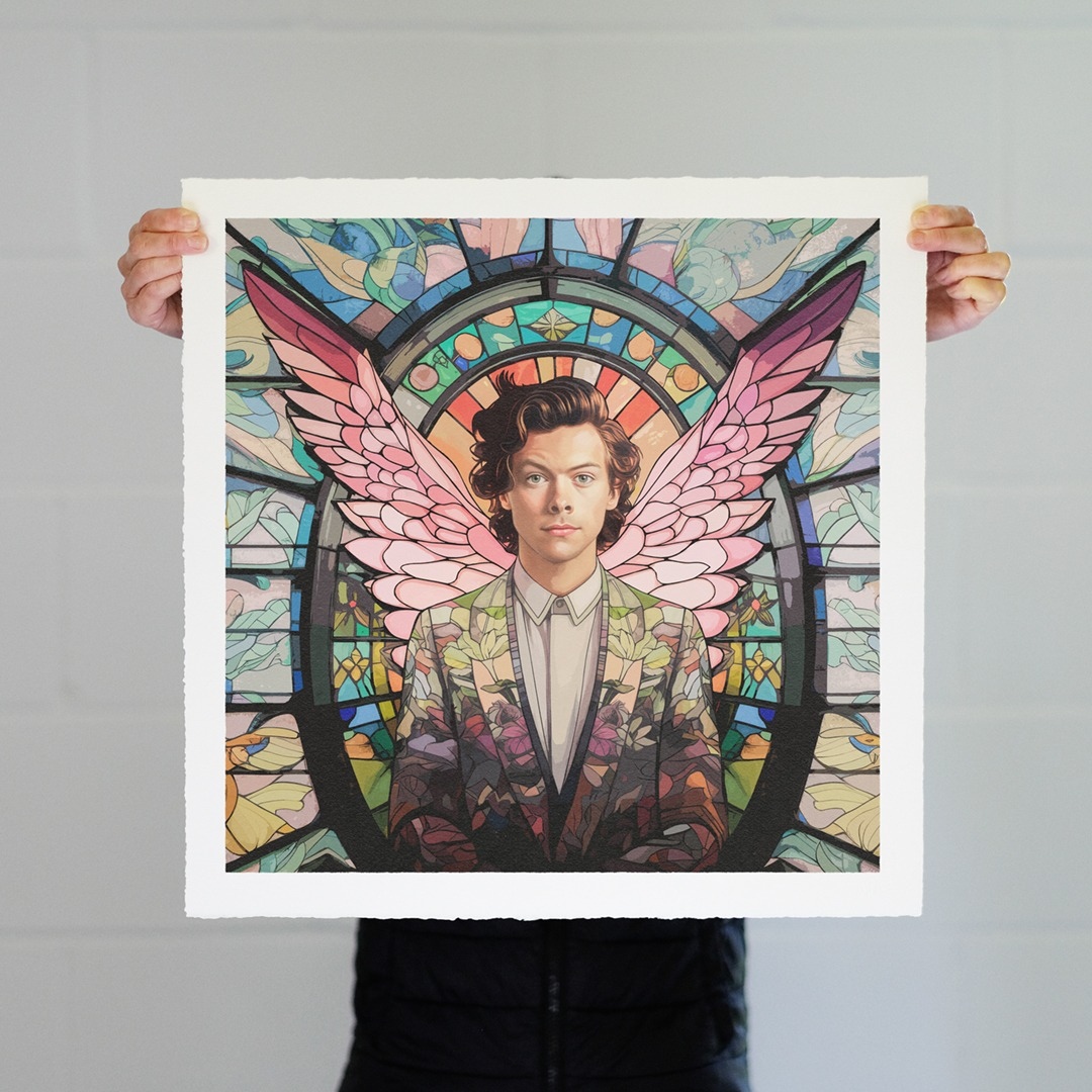 @tinyriot.co are styling it out with this all-new heavenly Harry ’Saint Styles’ limited edition (only 50 available!) 👼 💥

Get your ticket now! 👉️ Link in bio⁠
⁠
This Saturday⁠ @kingscrossn1c⁠
⁠
#limitededitionprint
#harrystyles
#artcarbootfair⁠
#pop⁠