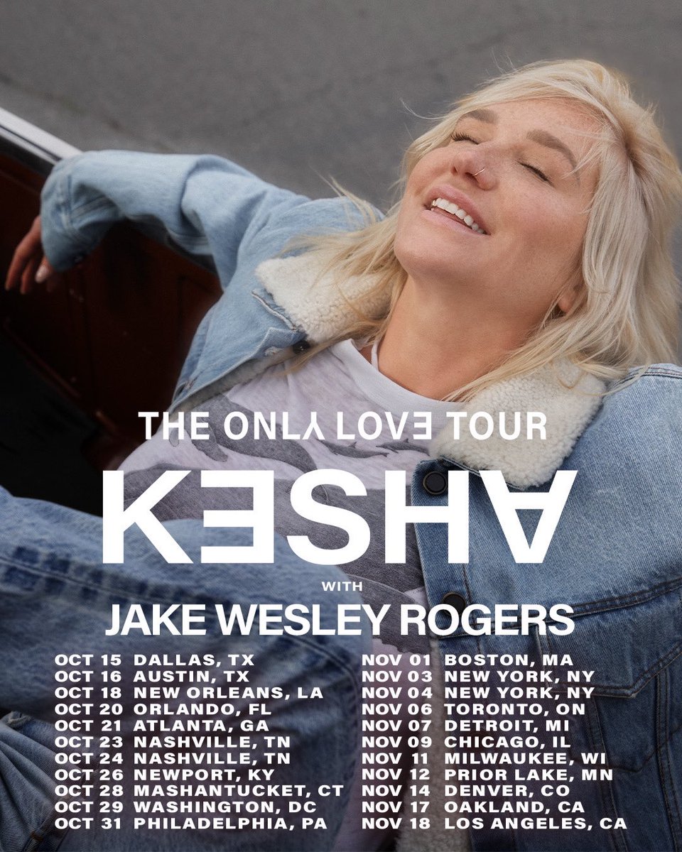 KeshaRose's tweet photo. My animals. My fans. This has been a truly transformative year. And we have a LOT of overdue celebrating to do together.  I’ve decided to change the name of my fall tour from ‘The Gag Order Tour' to the ‘THE ONLY LOVE TOUR.' Life is too short, and I want to celebrate the freedom and love in my life with all of you. LET'S DO THIS.  Only love can save us now✨ #OnlyLoveTour 

https://t.co/QPbEmp9CdJ