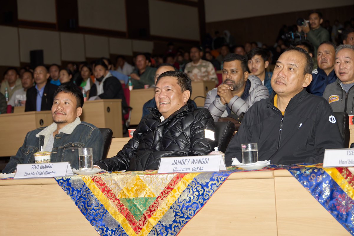 PemaKhanduBJP's tweet photo. Pleased to have watched ‘Arunachal Ek Safarnama’ at Kalawangpo Hall, Tawang. The play brilliantly captures the resilient journey of #ArunachalPradesh.

@nsd_india 

1/3 https://t.co/OfJNzpwaG8