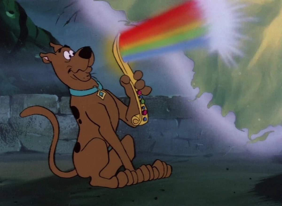 ScoobyandCam's tweet photo. Happy 38th Anniversary to “Scoobra Kadoobra”. This is episode 2, season 1 of “The 13 Ghosts of Scooby-Doo!”. This episode aired on September 14th, 1985.
#ScoobyDoo #13GhostsofScoobyDoo #Daphne #FlimFlam #ScrappyDoo #Shaggy #VincentVanGhoul #ChestofDemons #RedVan https://t.co/ObP2mVE6m1