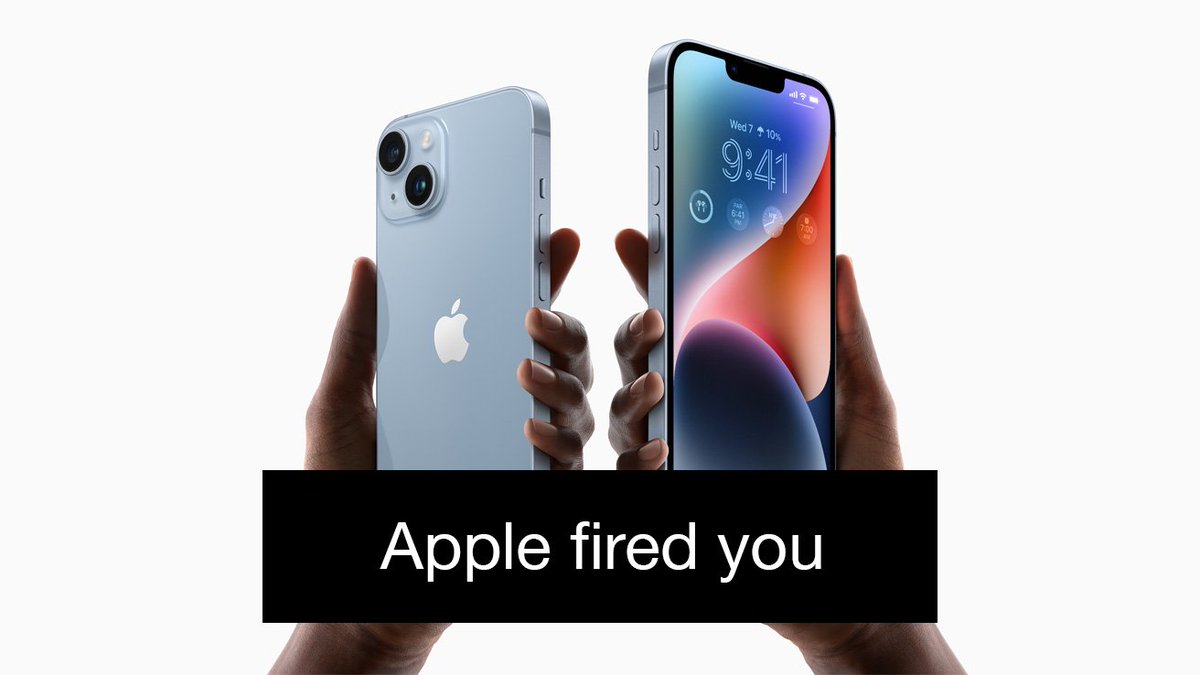 Luke360's tweet photo. Apple just fired you as a customer.

You don't think their phone has changed enough from 14 to the 15?

You've been fired. 

Apple knows the "pioneering cost" is too high 🧵 ↓: https://t.co/VOLnmQDlxD