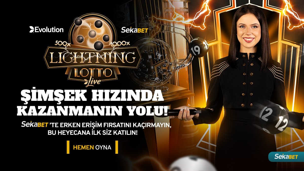 ⚡️ Şimşek Hızında Kazanmanın Yolunu Keşfetmek için #Sekabet'te Yerinizi Alın!

🎉 Evolution -  Lightning Lotto Live erken erişim fırsatıyla #Sekabet'te!

➡️ Hemen Katılın  t2m.io/sekatw23 ve heyecan dolu bu deneyimi yaşayın!