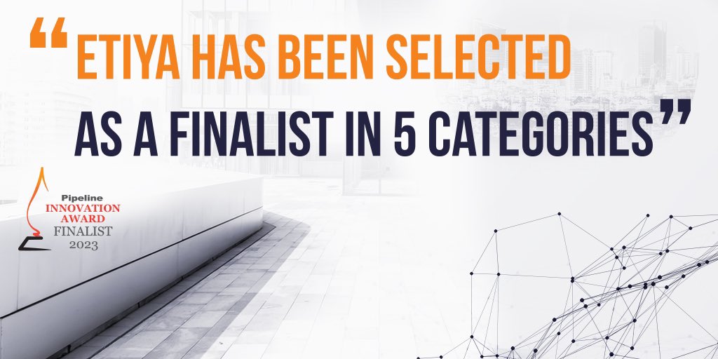 We're thrilled to share that Etiya has been selected as a finalist in five categories at the Pipeline 2023 Innovation Awards. We can't contain our excitement for the final results!